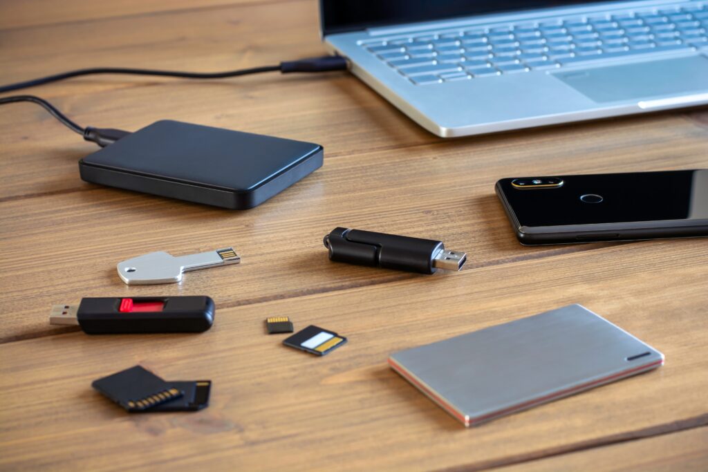 Various digital data storage and backup devices